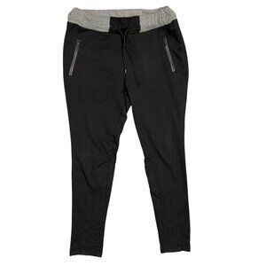 Burberry Sport Sweatpants Cotton Stretch Joggers Zip Pockets Black Large